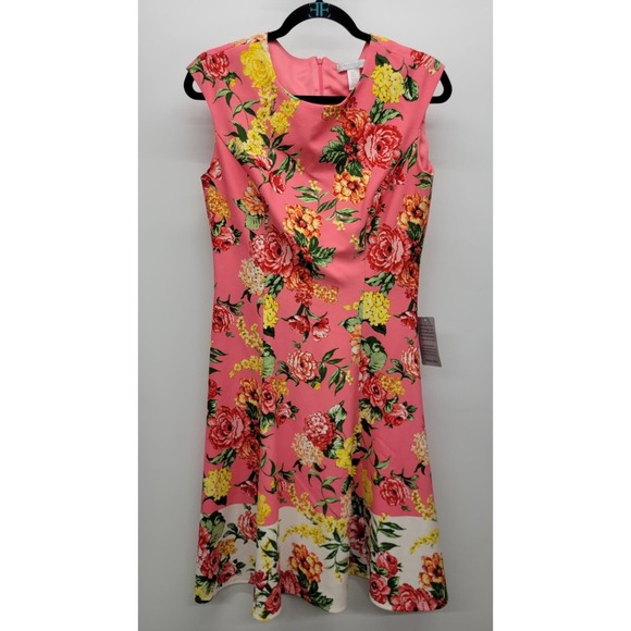 London Times Women's Perfect Versatile Scuba Crepe Fit & Flare Dress - Picture 1 of 9